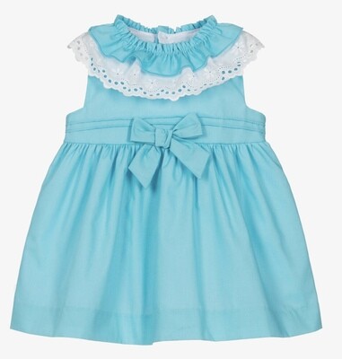 Miranda Baby Girls Turquoise Cotton Dress