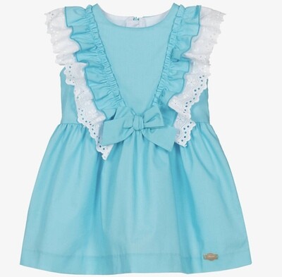 Miranda Girls Turquoise Cotton Dress