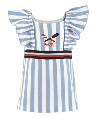 MIRANDA NEL BLU Blue & White Stripe Baby Girls Dress
