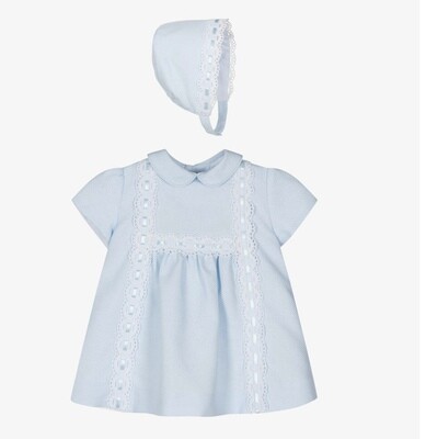 Miranda Baby Girls Blue Cotton Dress Set