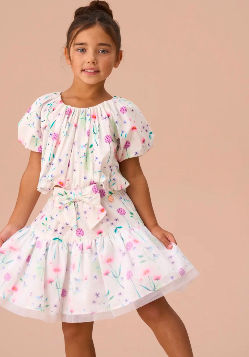 Angel & Rocket Perla White Puff Ball Skirt & Perla White Puff Ball Top