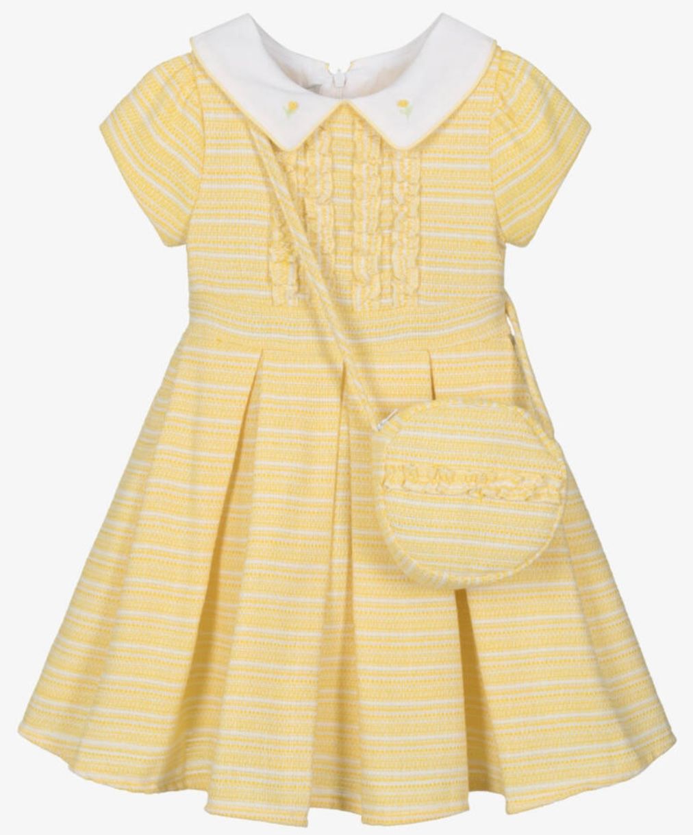 BEAU KID Girls Yellow Dress & Bag Set