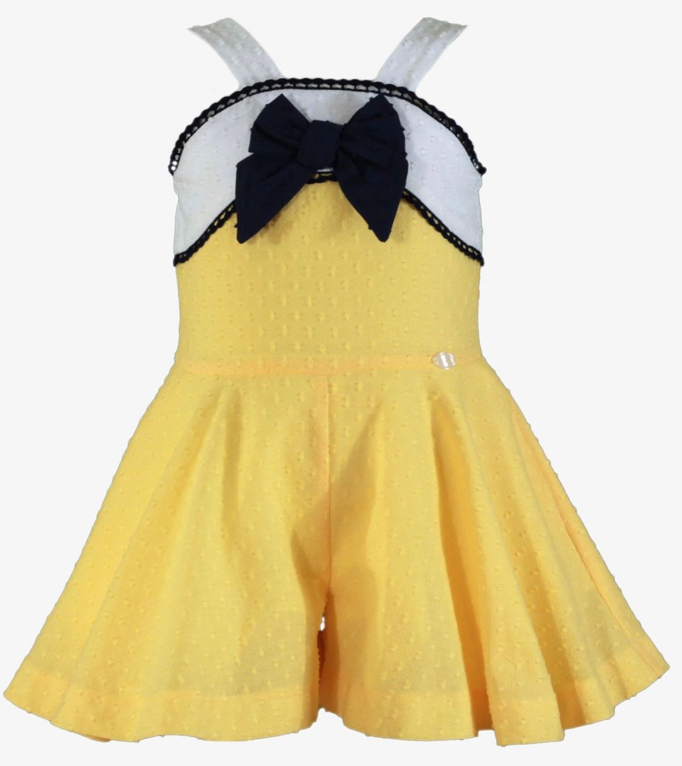 Miranda Girls Yellow Plumeti Cotton Dress