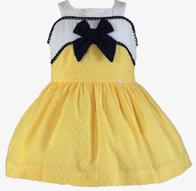 Miranda Lemon and Navy Dress