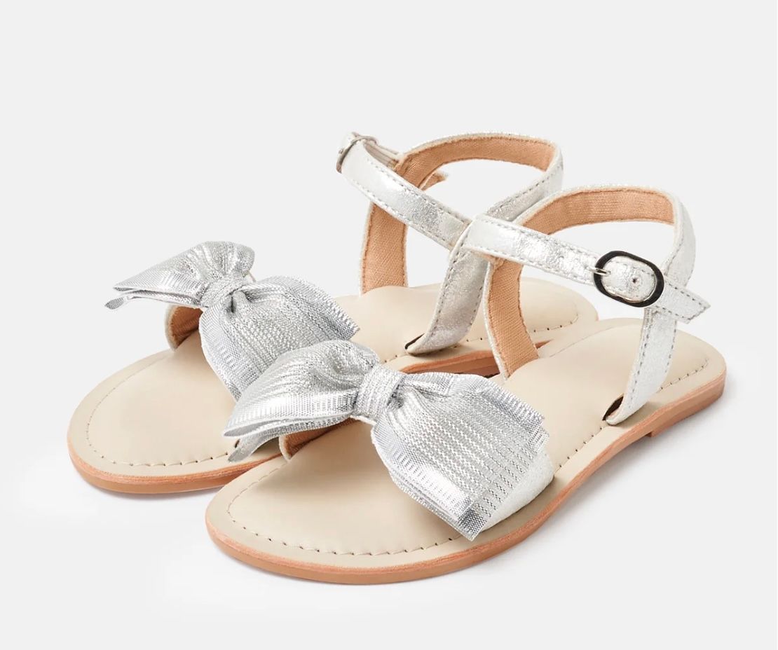 Angel & Rocket Kiki Silver Bow Sandal