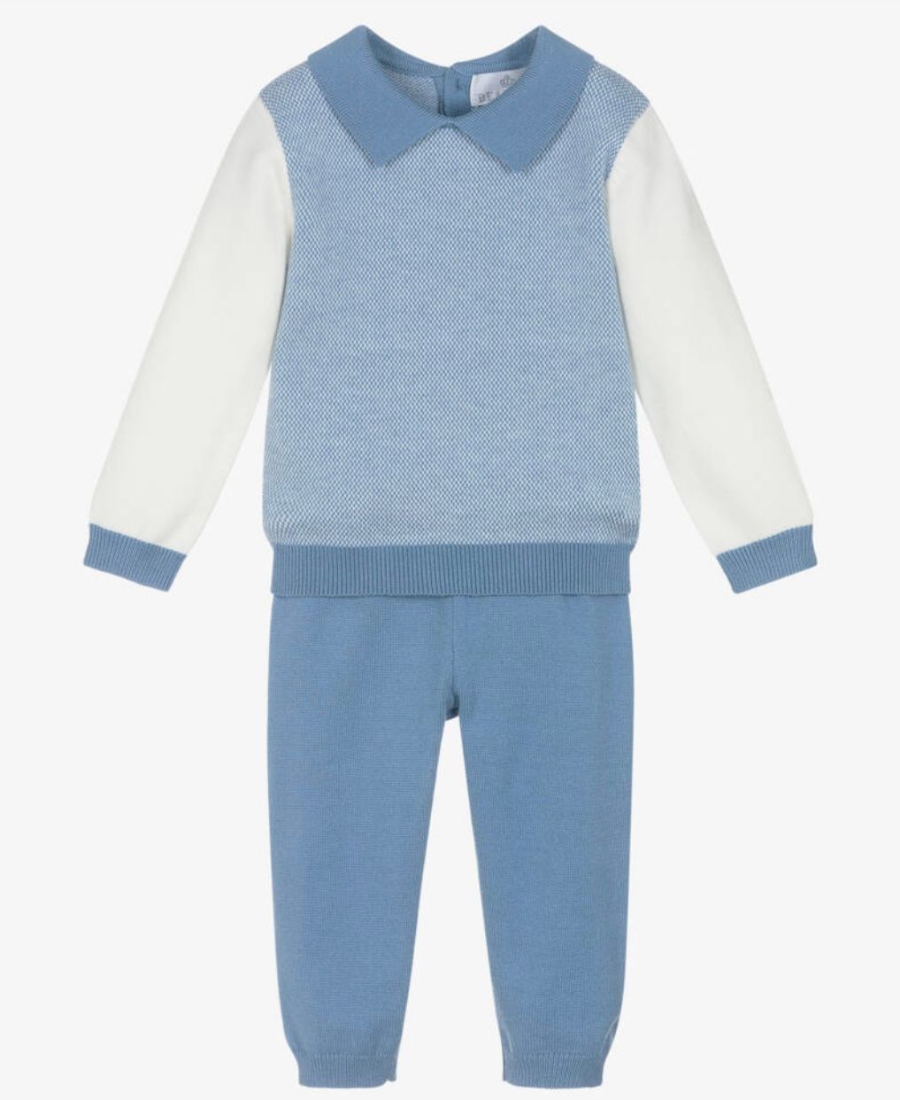 BEAU KID Boys Blue & White Knitted Trouser Set