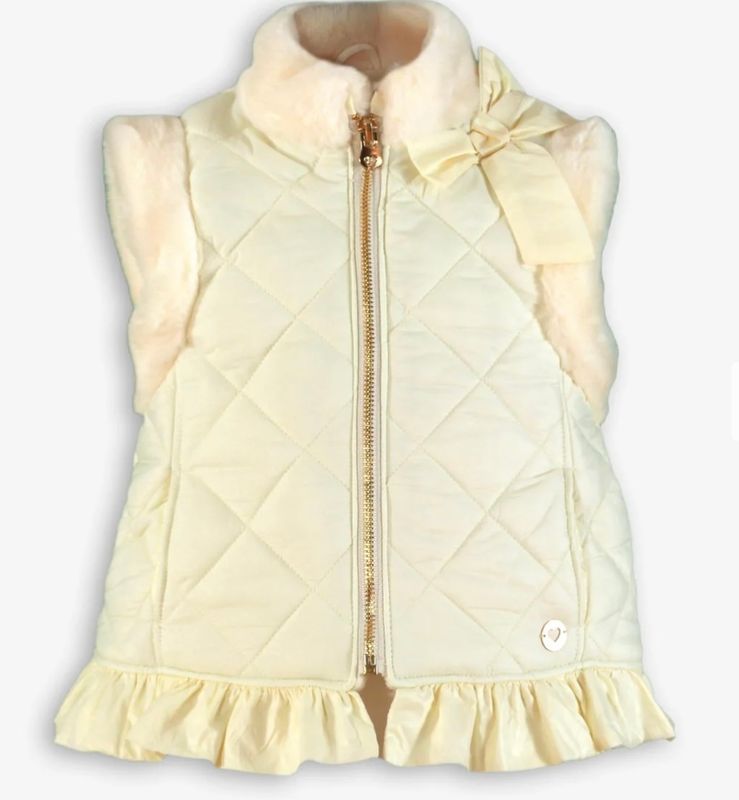 MIRANDA AW25 - GIRLS CREAM PADDED GILET WAISTCOAT JACKET