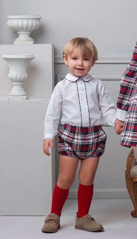 ROCHY AW25 - BABY BOYS TARTAN PRINT SHORTS & MATCHING SHIRT