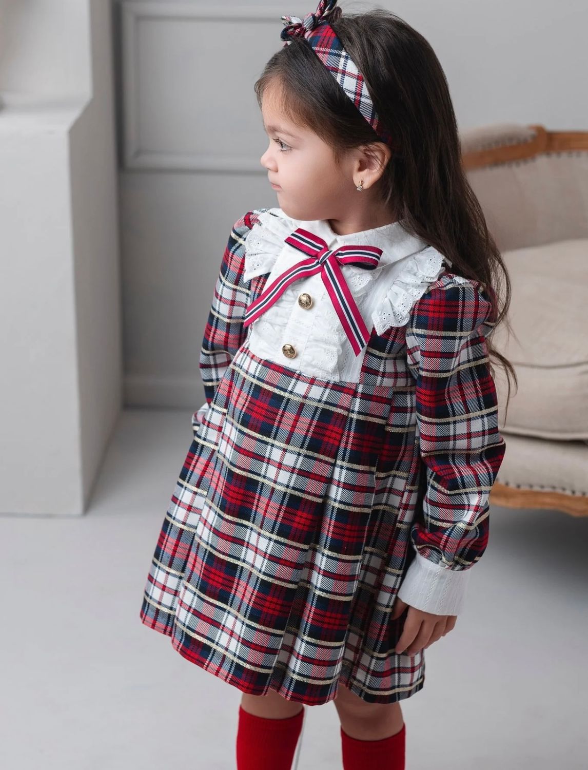 ROCHY AW25 - GIRL'S TARTAN PRINT DRESS ROCHY AW25 - GIRL'S TARTAN PRINT DRESS
