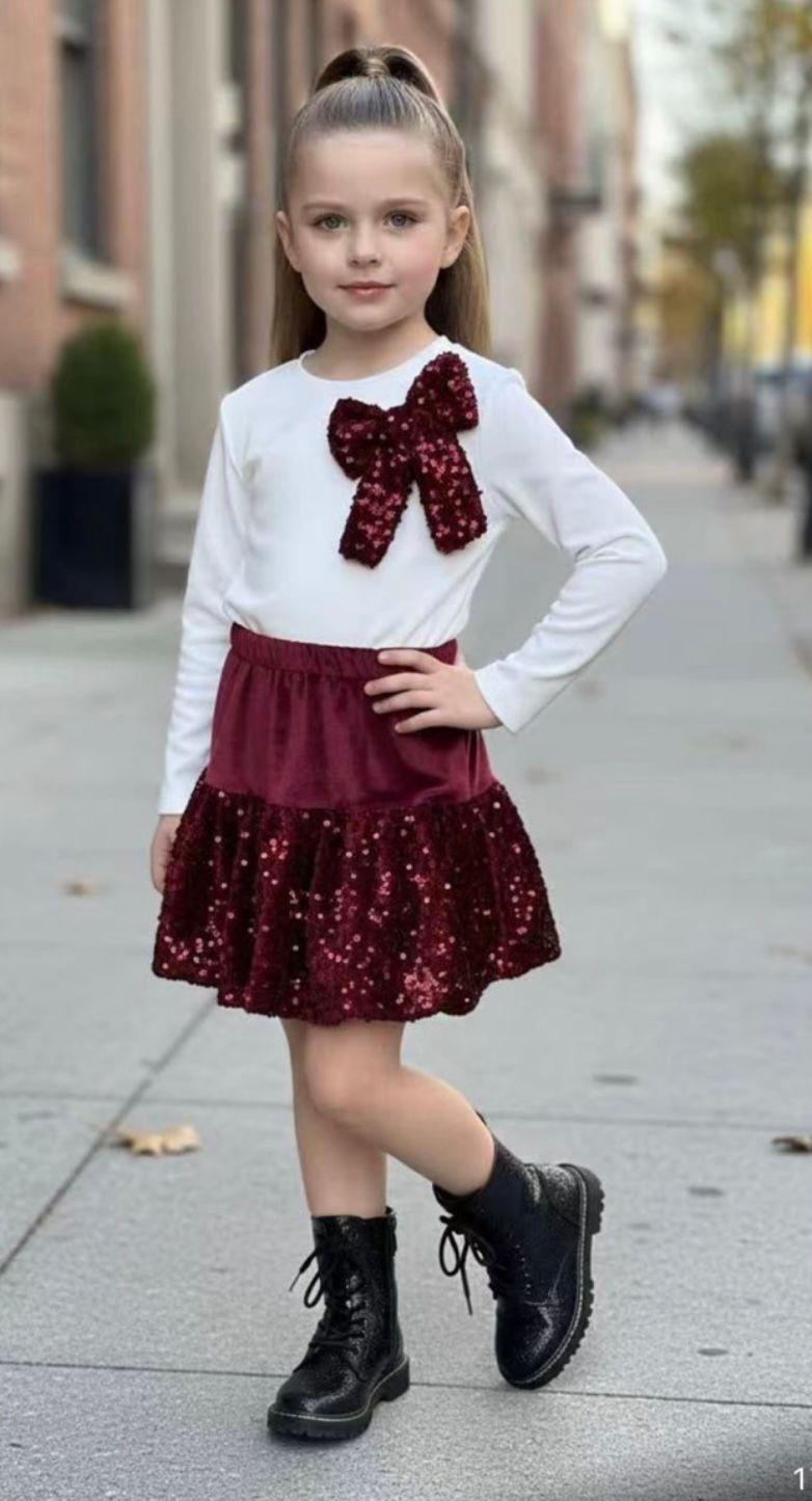 Girls 2 piece Skirt set