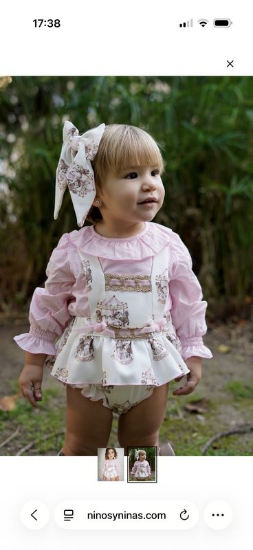 BABINE CAROUSEL PINK BLOUSE & ROMPER SET