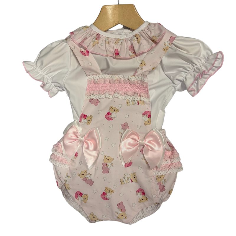 Baby Girls  Teddy Romper Set