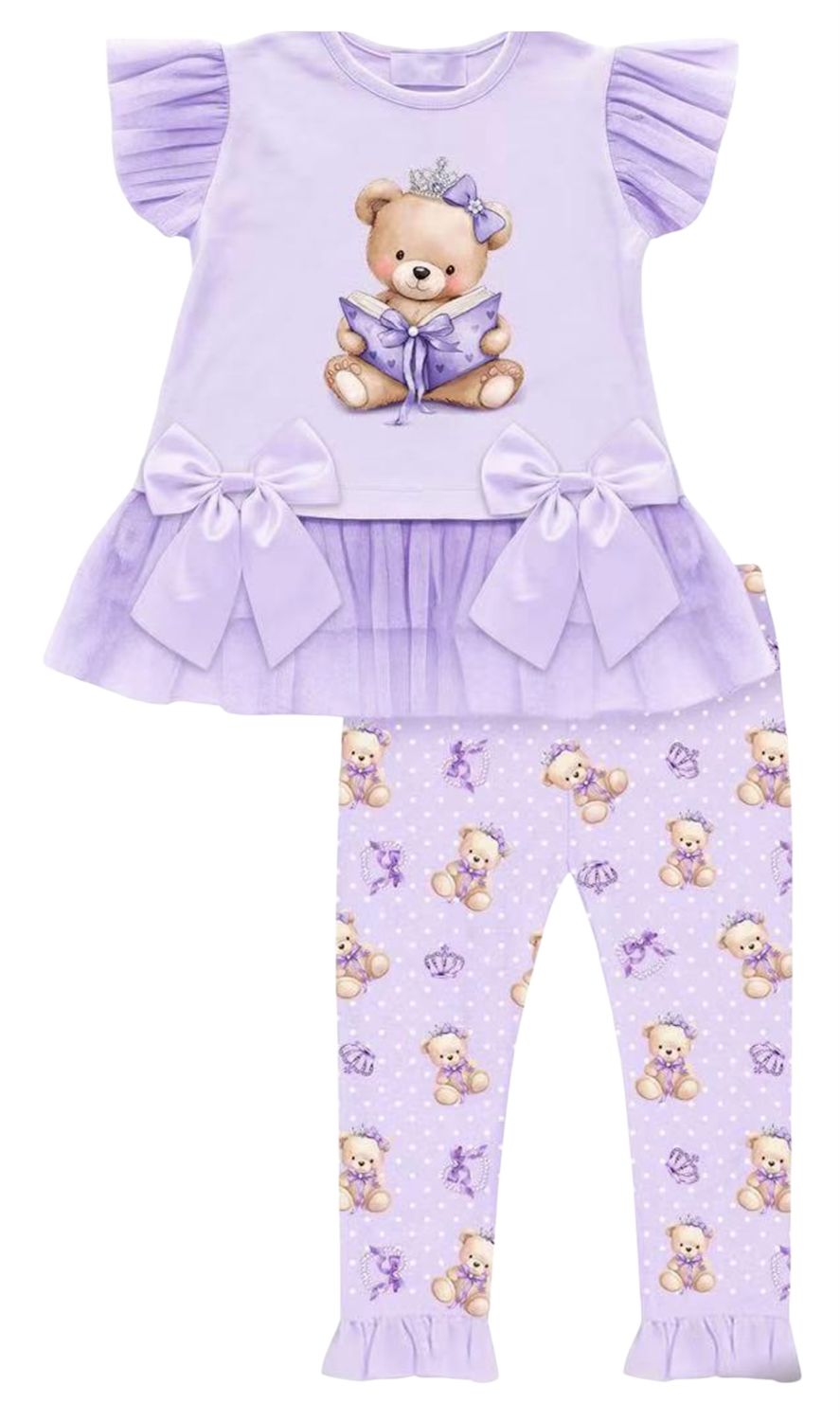 GIORGIO BAMBINI TEDDY LILAC LEGGINGS & TOP SET