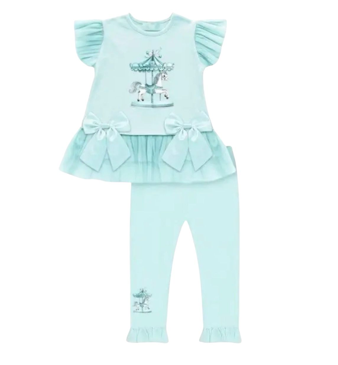 GIORGIO BAMBINI MINT GREEN CAROUSEL LEGGINGS & TOP SET