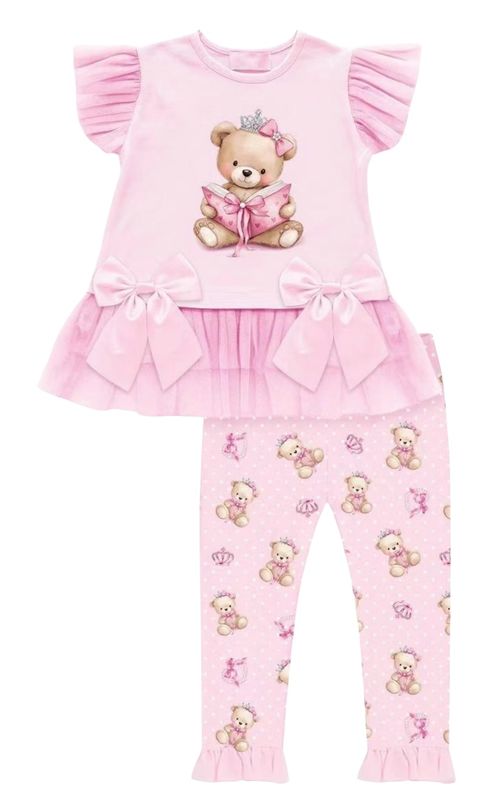GIORGIO BAMBINI TEDDY PINK LEGGINGS & TOP SET