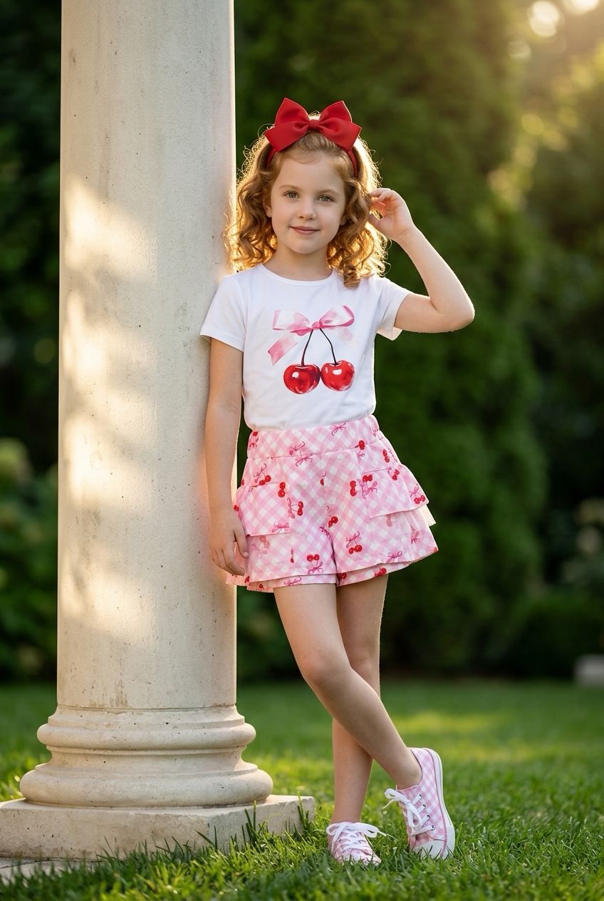 Girls Cherry Shorts Set Girls Cherry Shorts Set