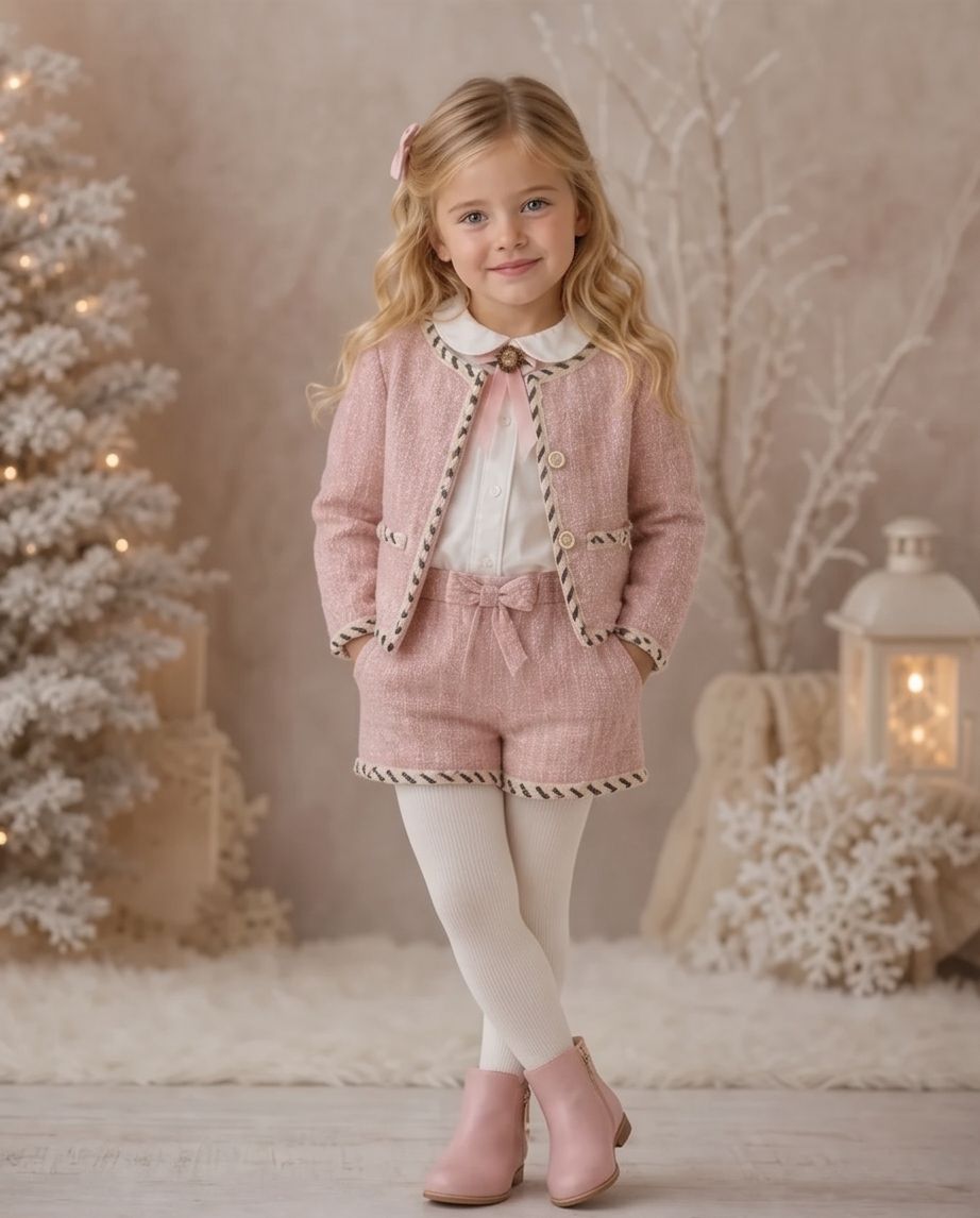 Beau Kid A/W NEW IN 26 Girls Tweed Shorts Set Beau Kid A/W NEW IN 26 Girls Tweed Shorts Set