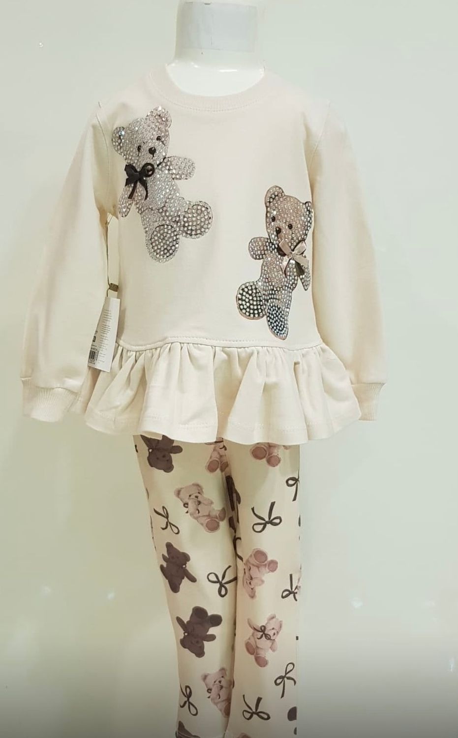 NEW IN Girls Teddy Leggings Set in Cream NEW IN Girls Teddy Leggings Set in Cream
