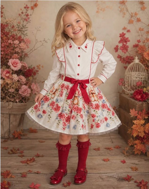 Beau Kid A/W NEW IN Girls Teddy print skirt set