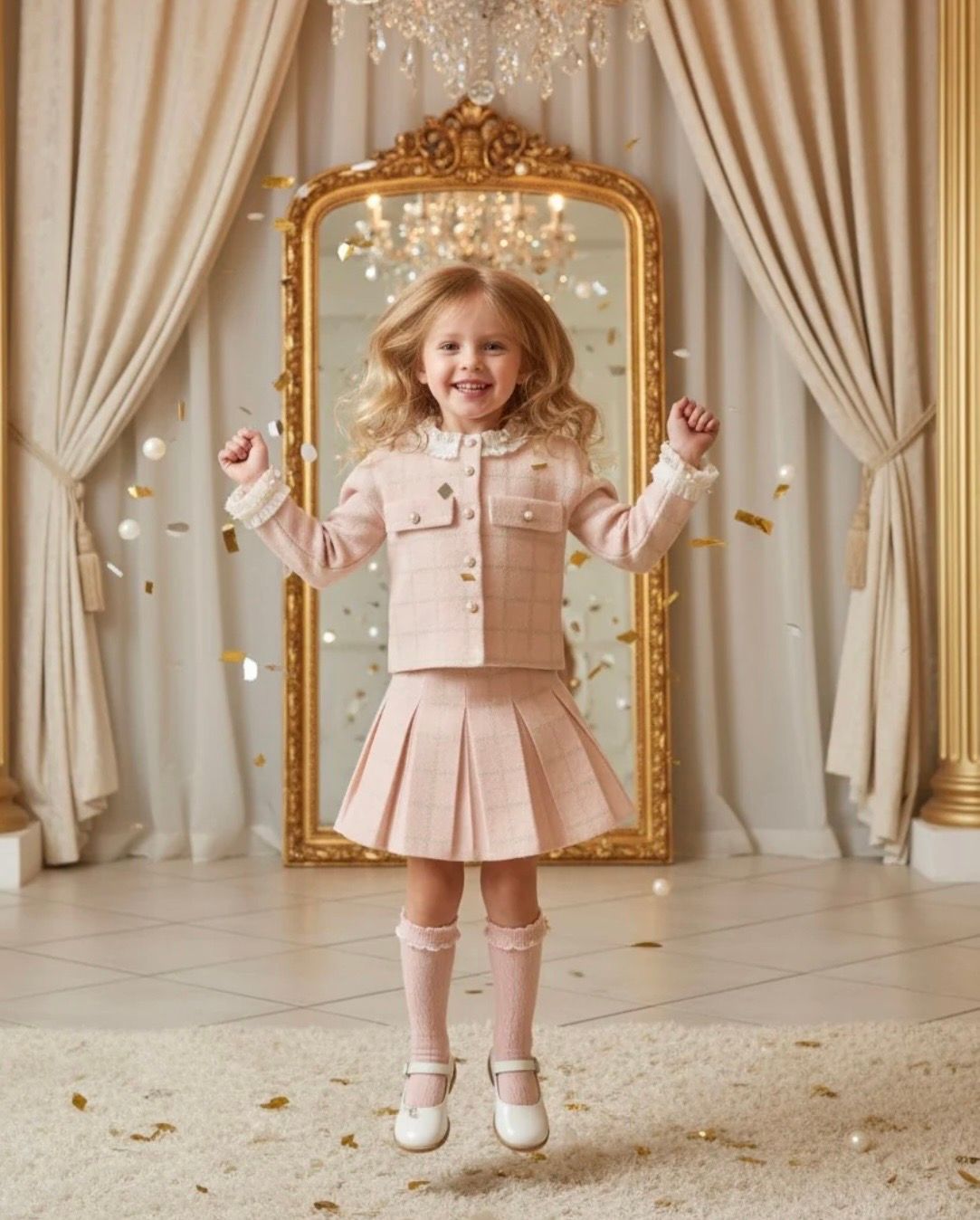Beau Kid Girls Pink Knitted 2 Piece Set Beau Kid Girls Pink Knitted 2 Piece Set