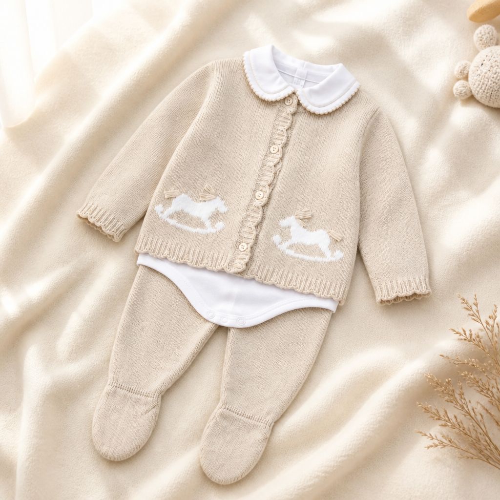 Baby Boys 3 piece Camel knitted set Baby Boys 3 piece Camel knitted set