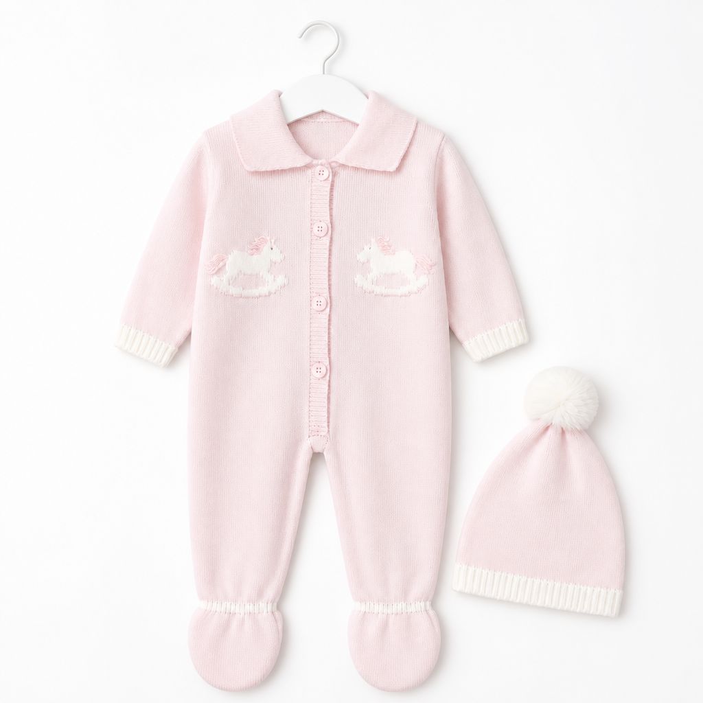 Baby Girls knitted set in pink. Baby Girls knitted set in pink.