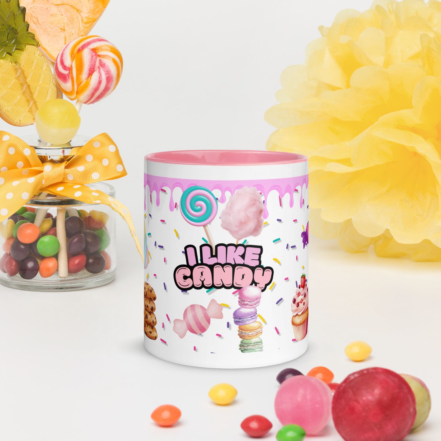 - I Like Candy- Mug with Color Inside🍭