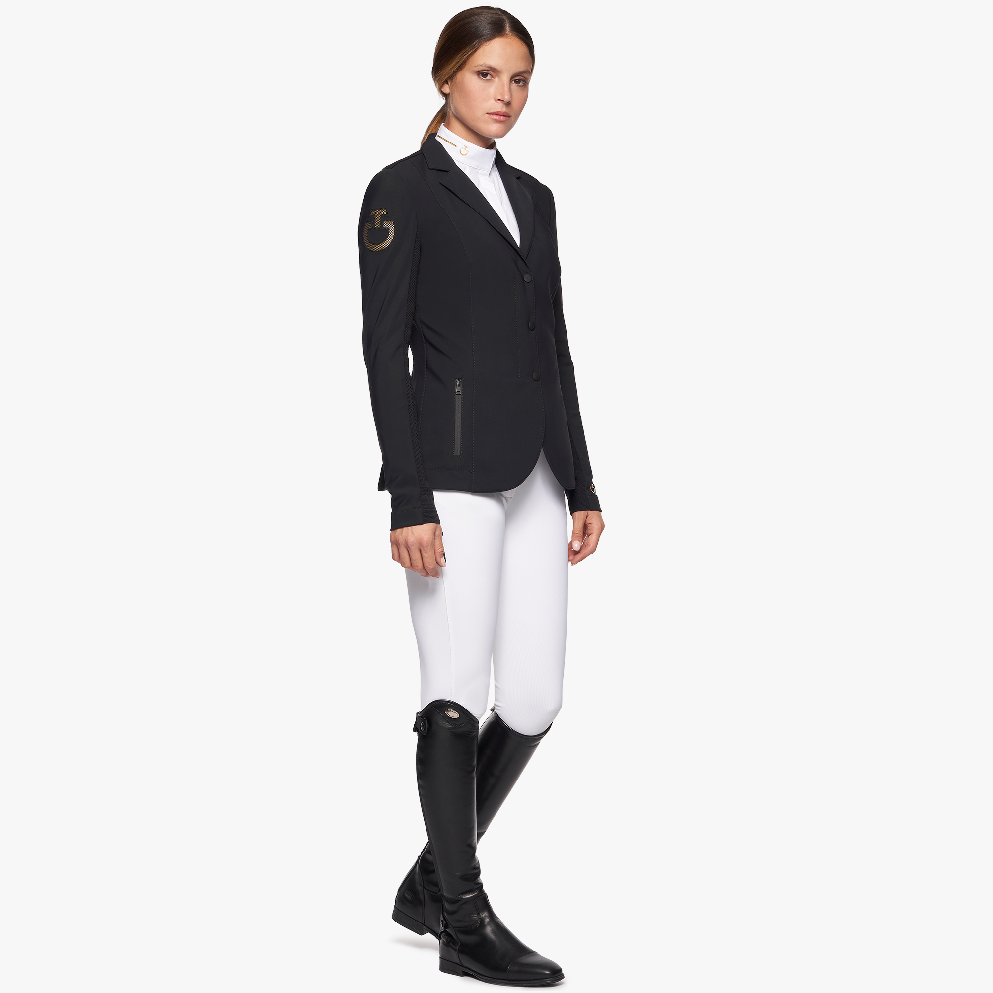 Women's REVOLUTION zip riding jacket with technical knit inserts Cavalleria Toscana GGD0377901