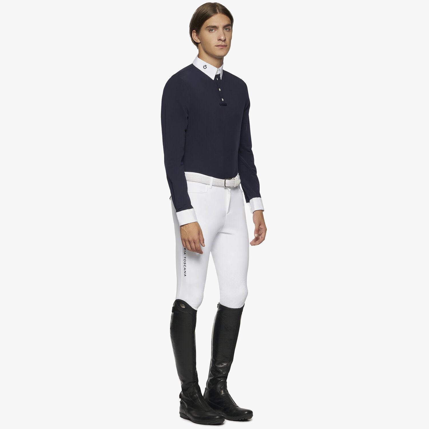 Men Competition Polo with Mesh Inserts Cavalleria Toscana POU2590001