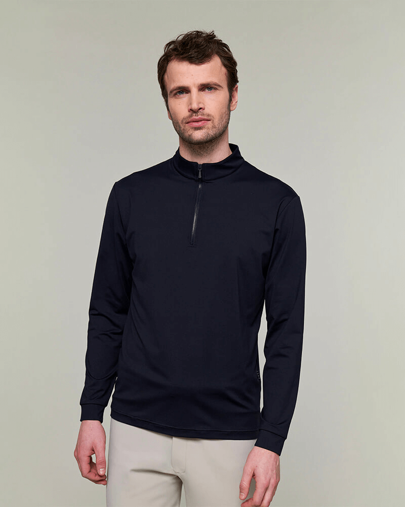 Albe - Long sleeve technical riding polo for men Dada Sport Navy