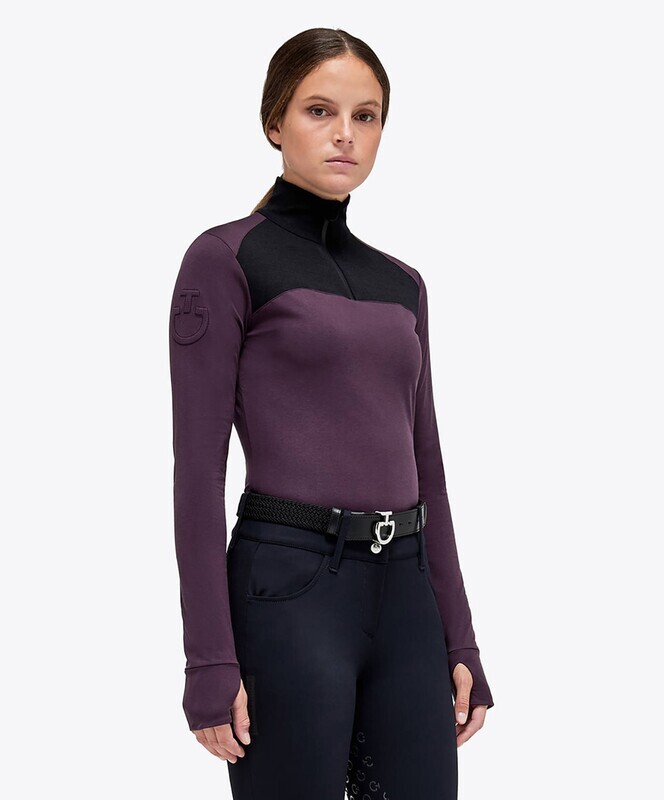 Polo Femme Cavalleria Toscana POD304 Prune Polo Femme Cavalleria Toscana POD304 Prune