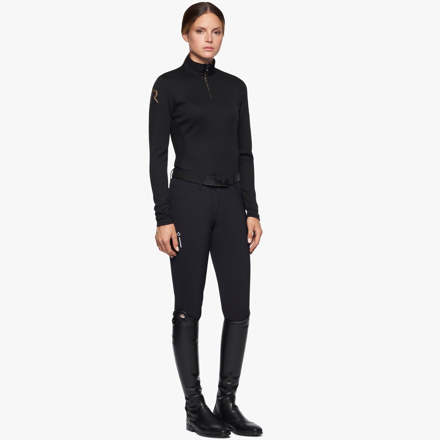 Polo Revo Wool Cavalleria Toscana POD300 black