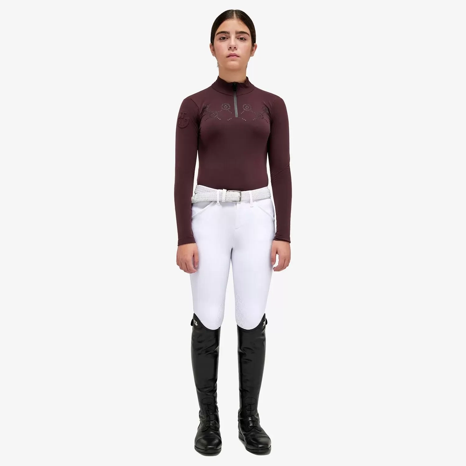 Polo Jersey Girl Cavalleria Toscana POA101 dark purple