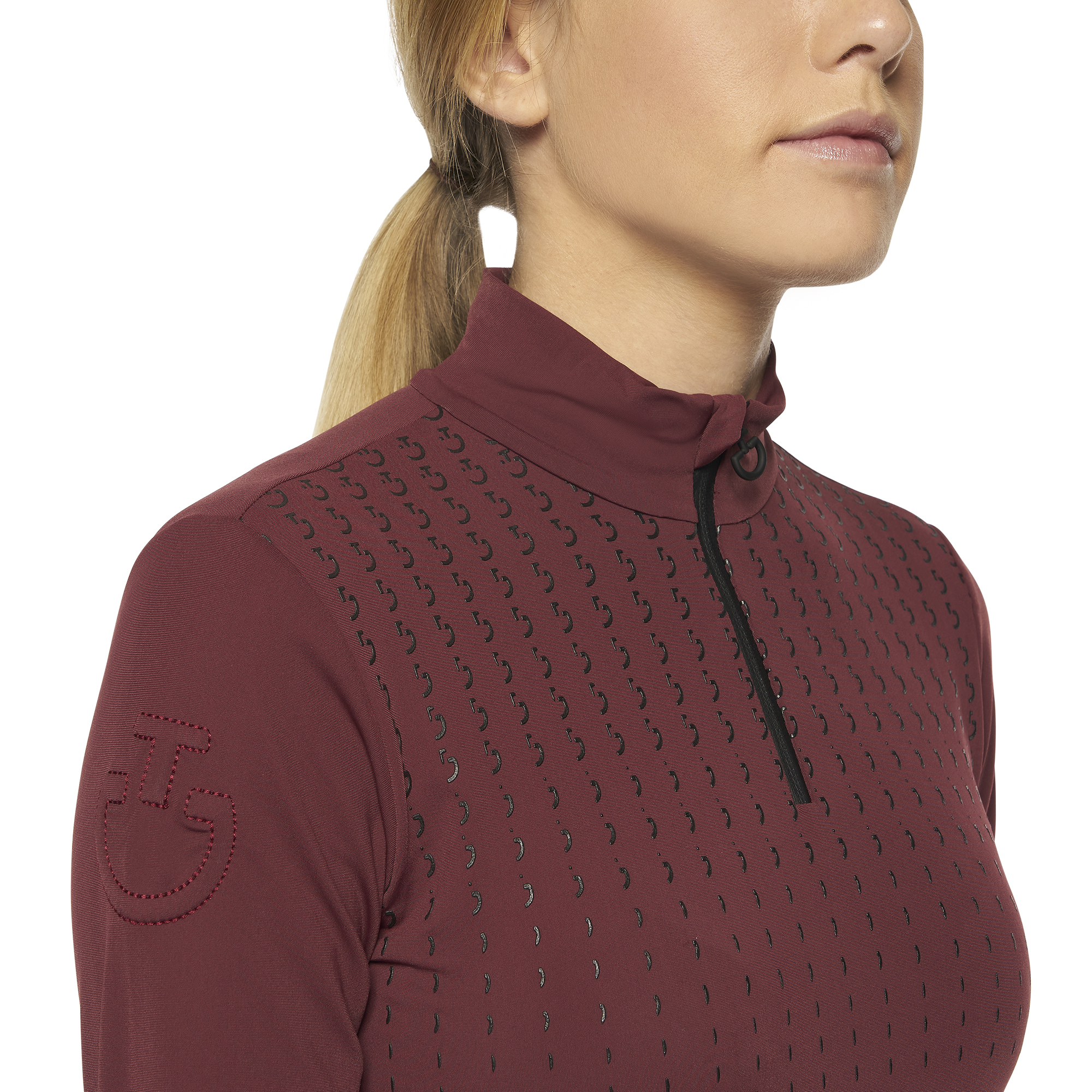 Polo Jersey girl Cavalleria Toscana POA063 bordeaux