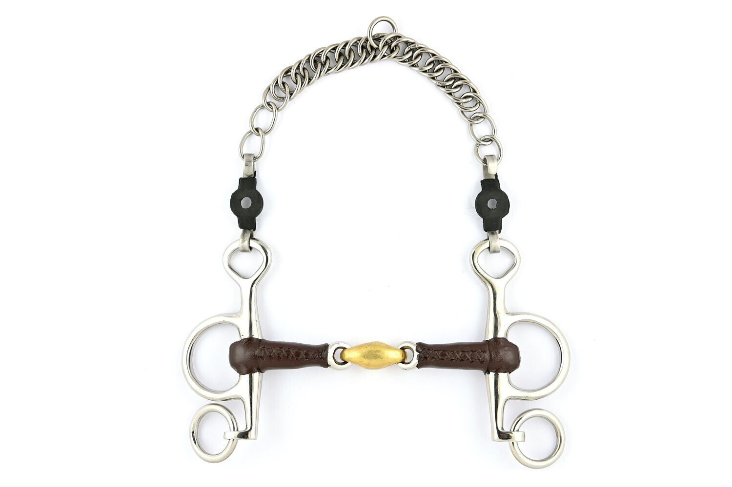 Mors Pelham double brisure petite branches cuir   Jump'In
