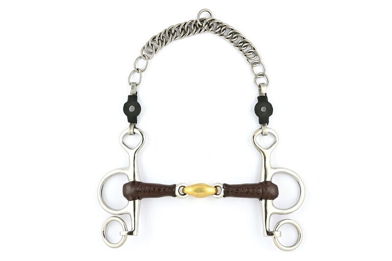 Mors Pelham double brisure petite branches cuir   Jump'In