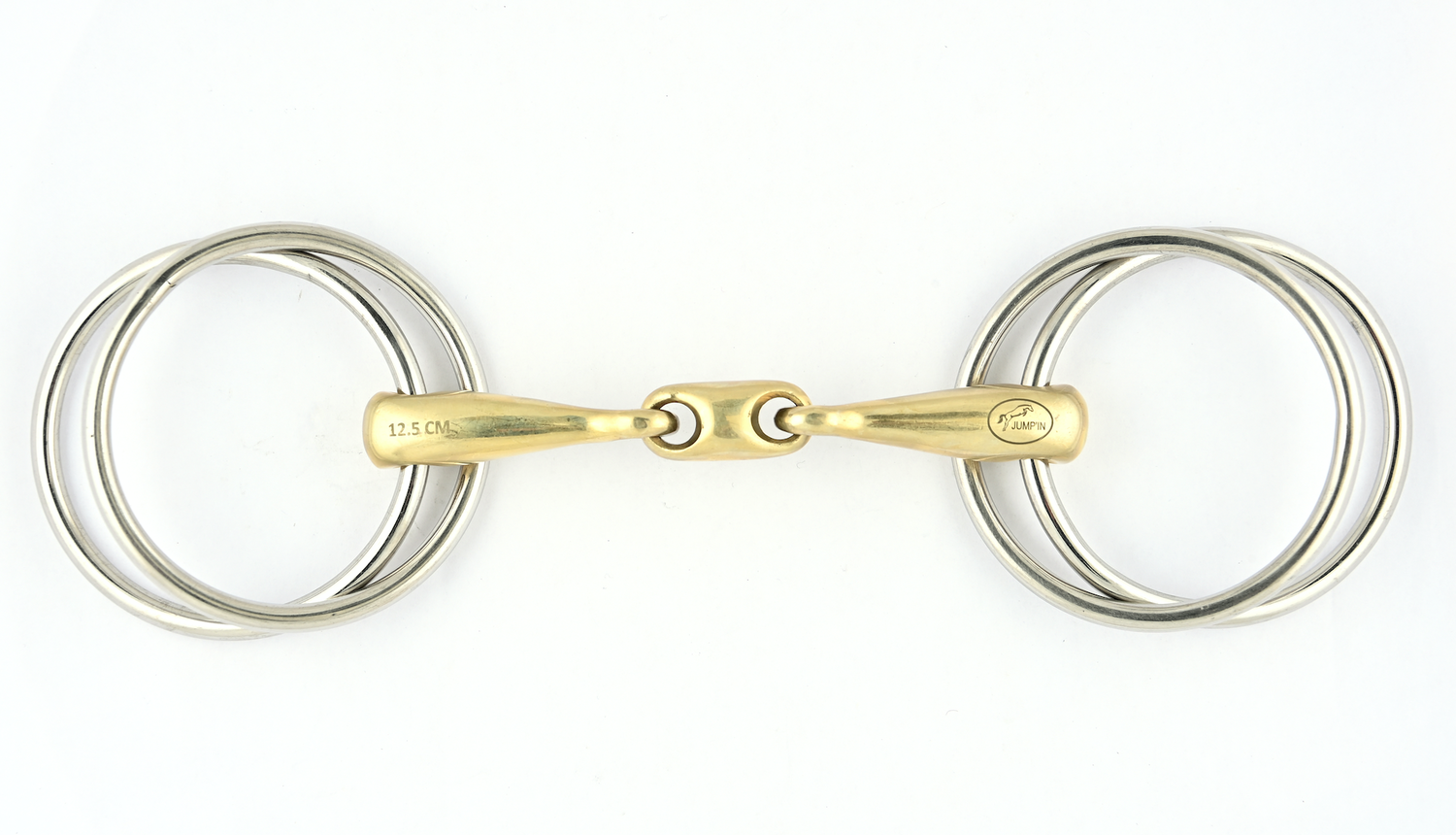 Jump'In 0017 4 ring double snaffle bit
