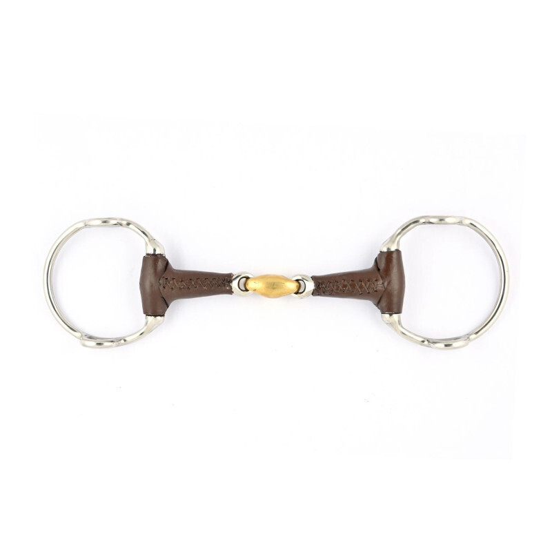 Jump'In 6C olive leather double snaffle bit