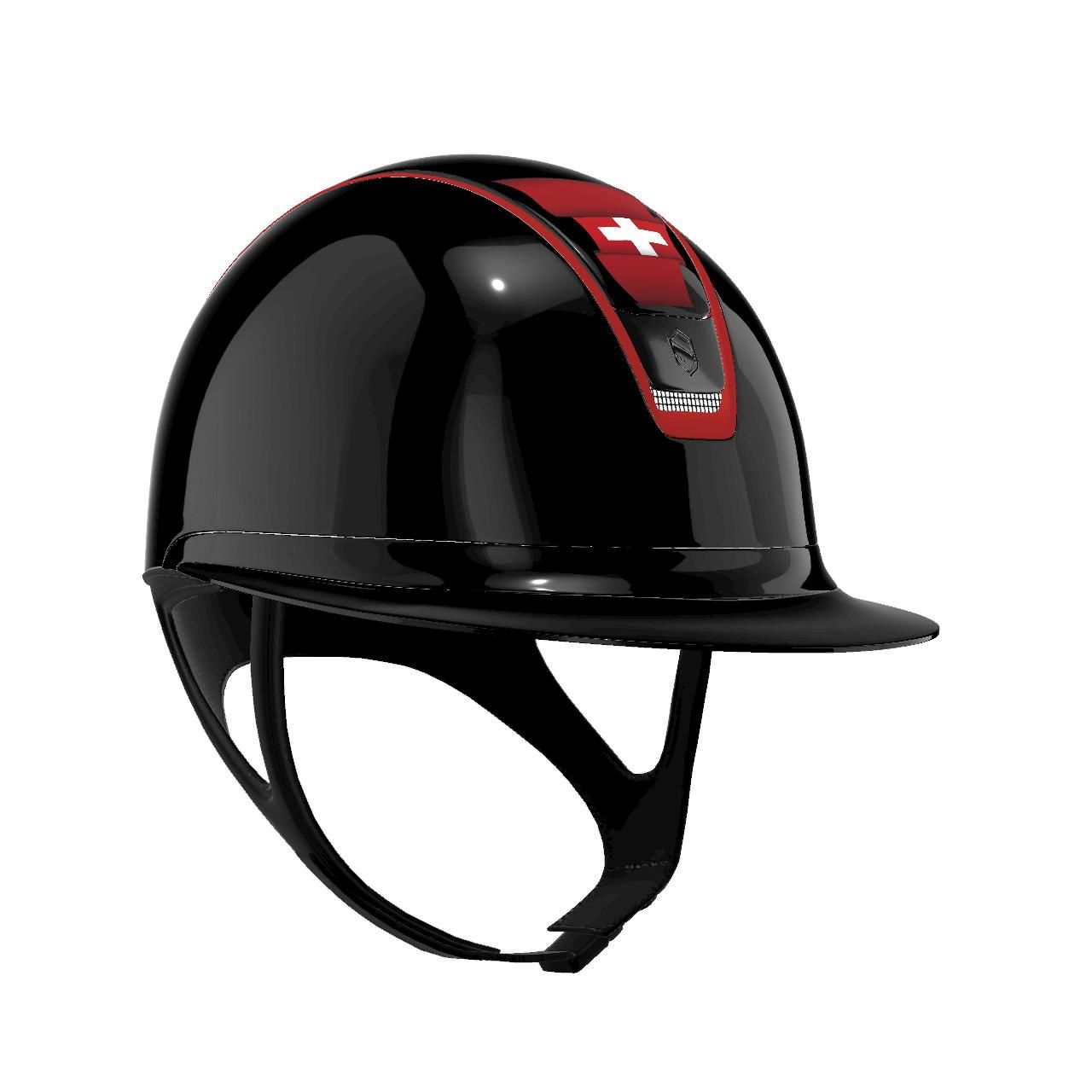 Casque Miss Shadow Glossy black Flag Suisse personnalisé Samshield