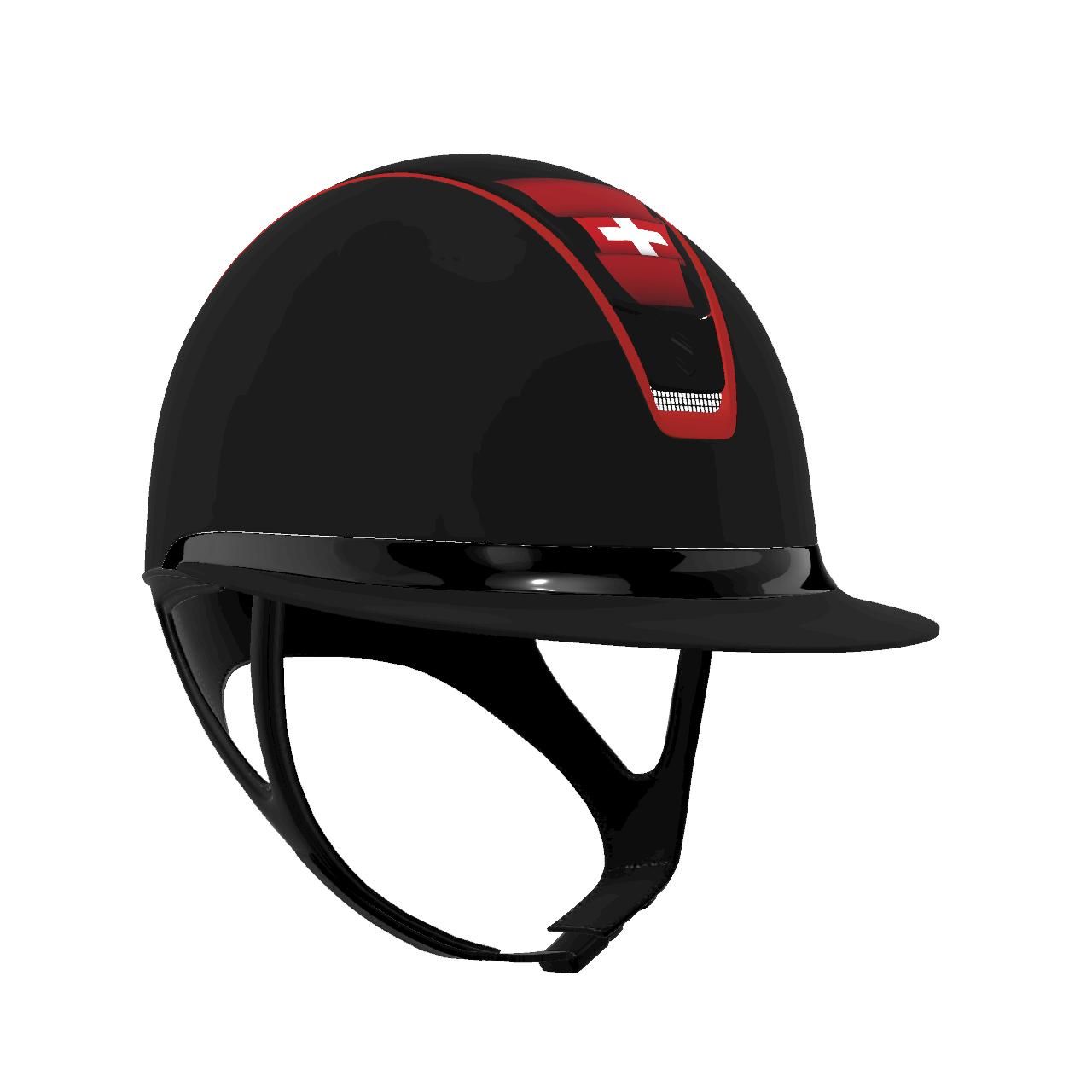 Samshield Miss Shadow Matt black Flag Suisse customised helmet