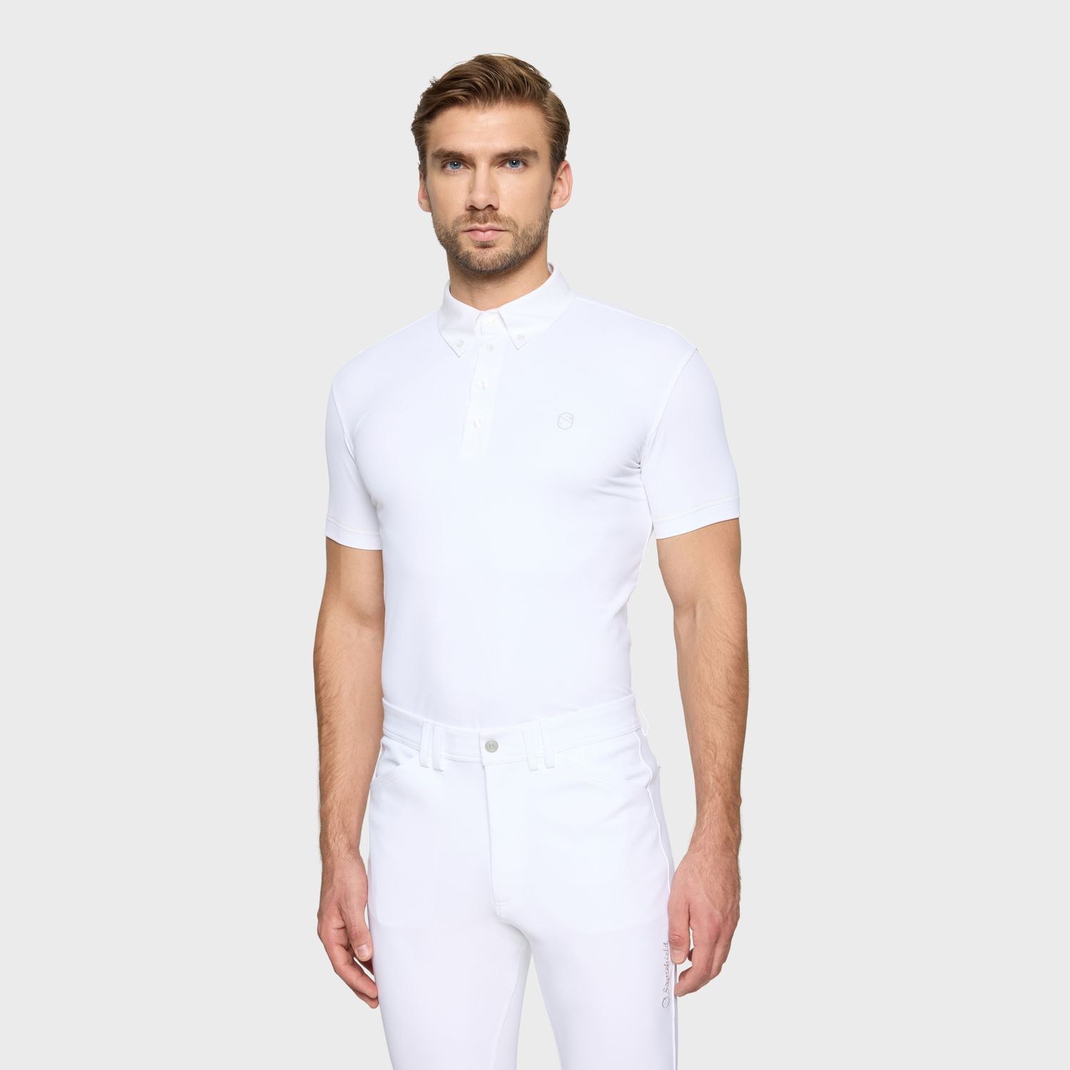 Polo concours Charles Samshield white