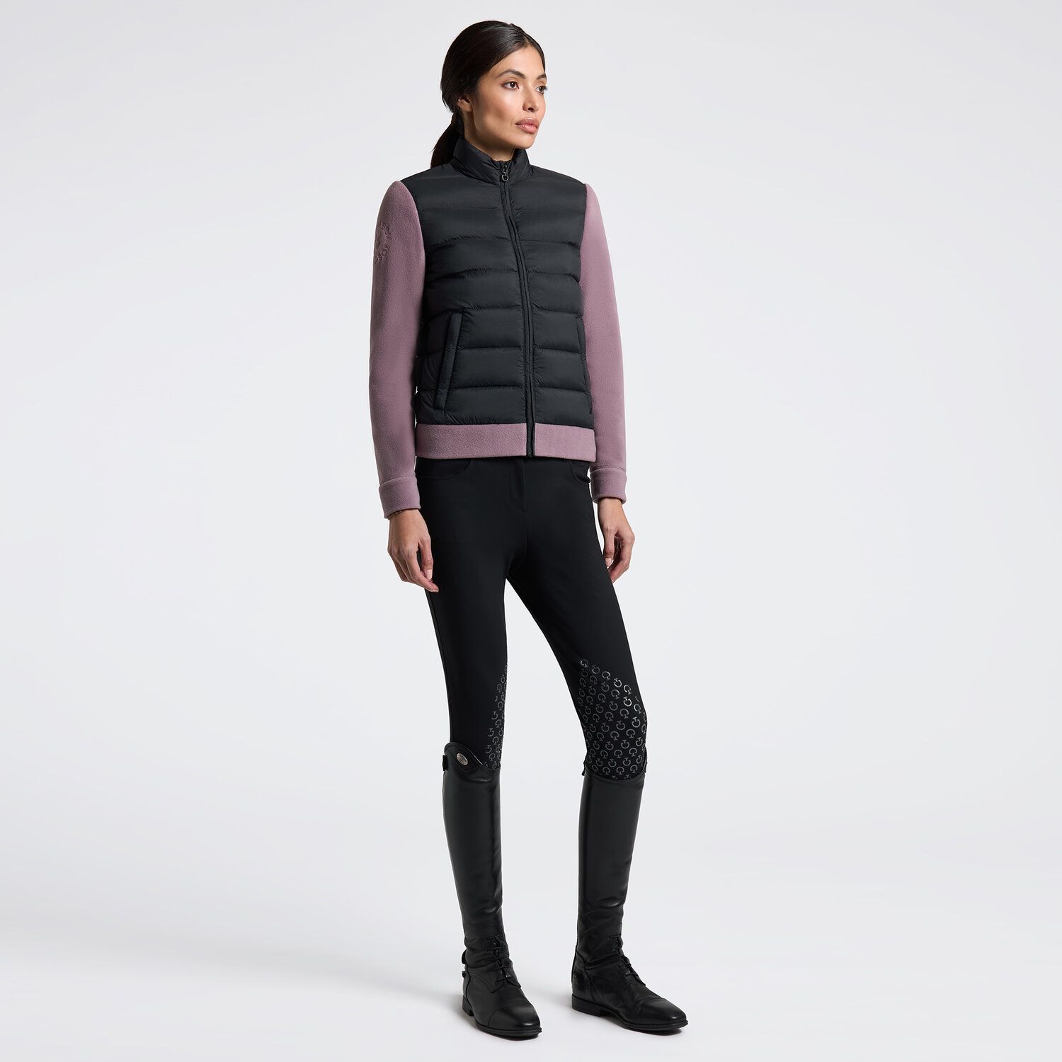 Cavalleria Toscana Jacket with Quilted Front and Technical Fleece Sleeves GID318 PL085