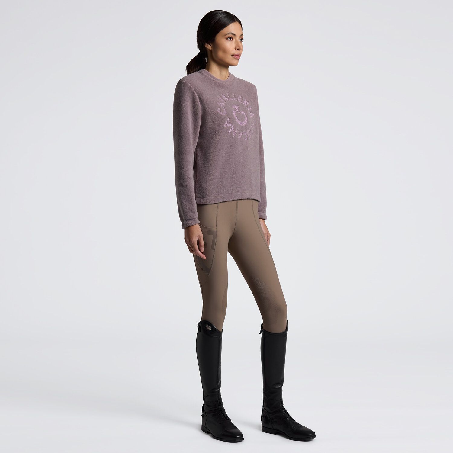 Cavalleria Toscana Women's Fleece Crew Neck Sweatshirt FED134 PA091