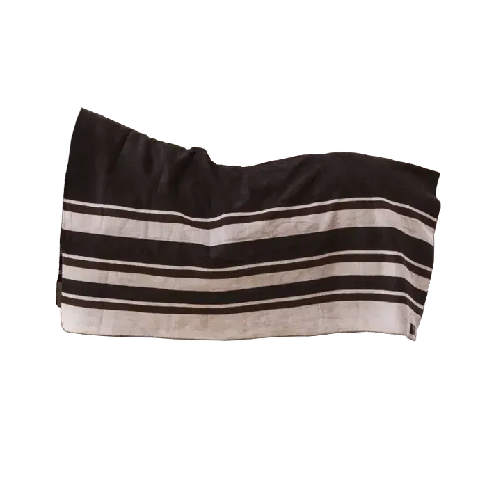 Heavy Fleece Rug Square Stripes Kentucky 52172 Brown/beige