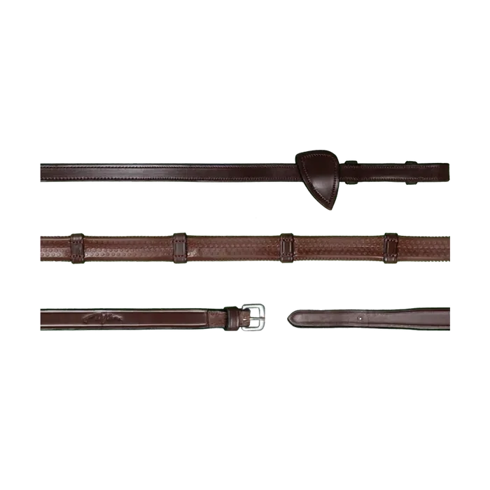 1/2" Rubber Reins With 7 Leather Loops   NE05C