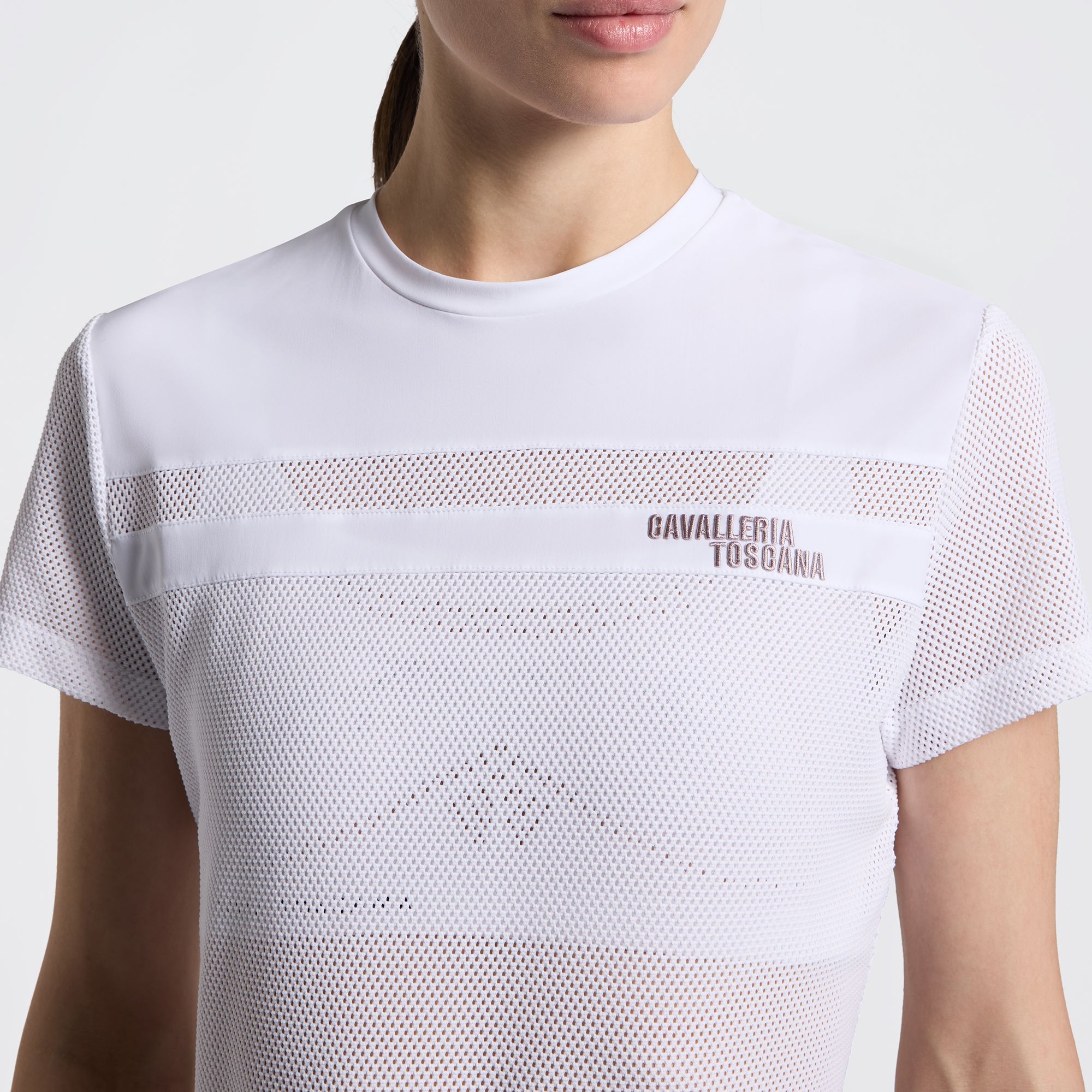 T-shirt ajouré SS26 Cavalleria Toscana TSD091 0001
