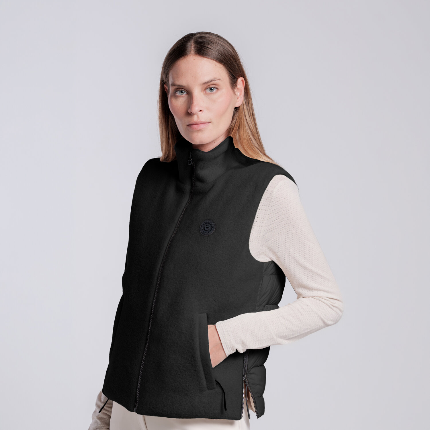 Gilet zippé en polaire pour femme Cavalleria Toscana FW26 GLD321