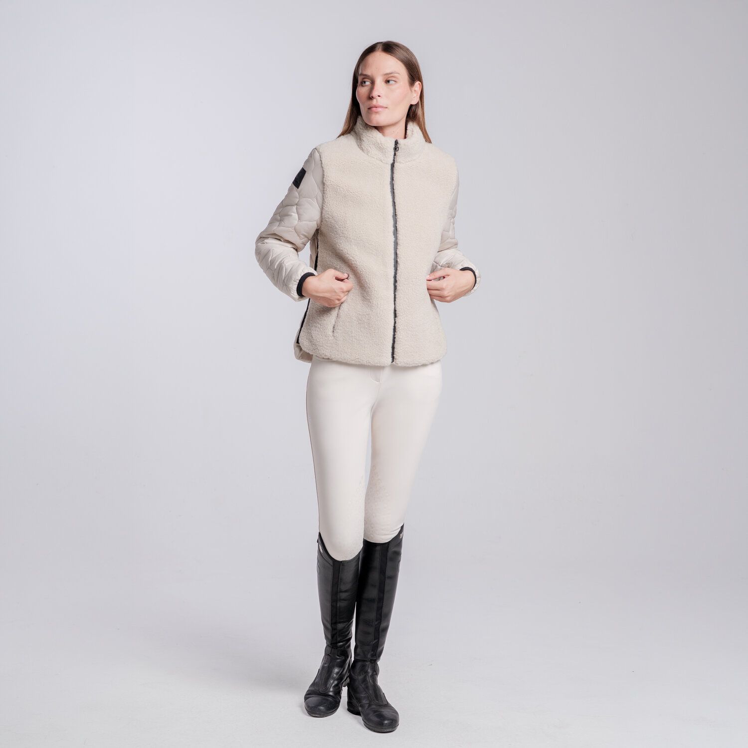 Cavalleria Toscana teddy fleece jacket with zip