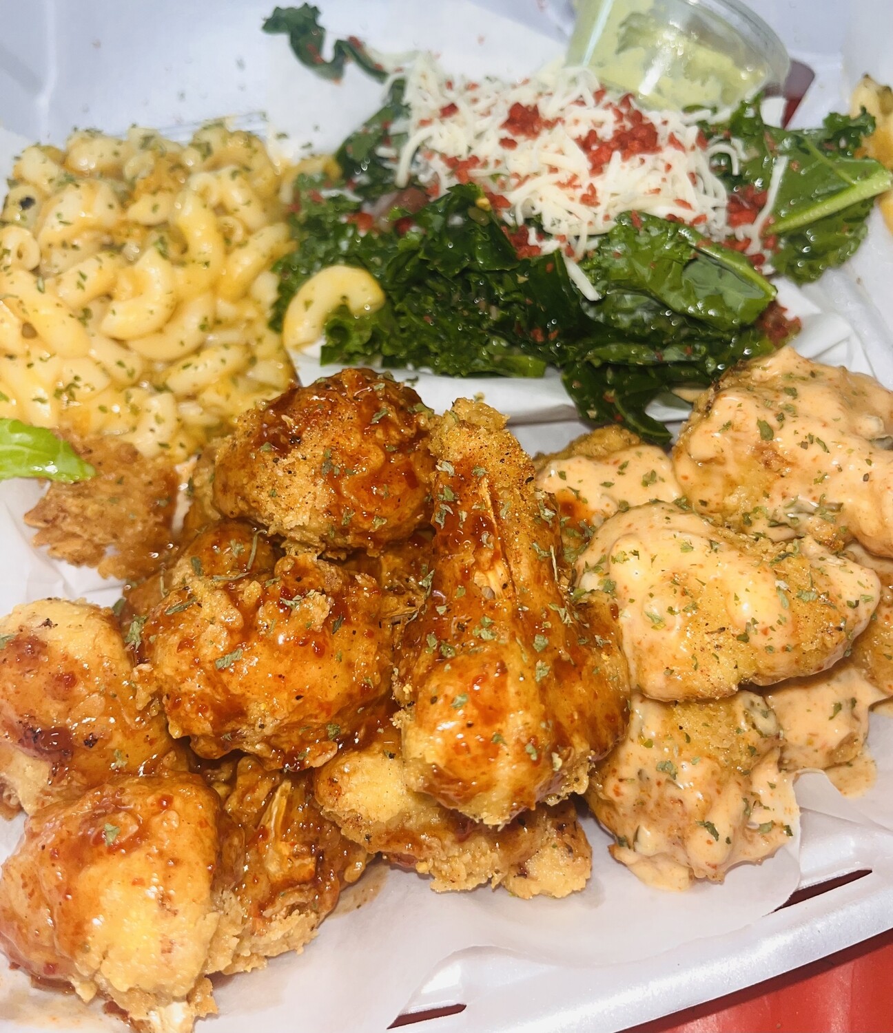 Cauli Wing and Kale Salad