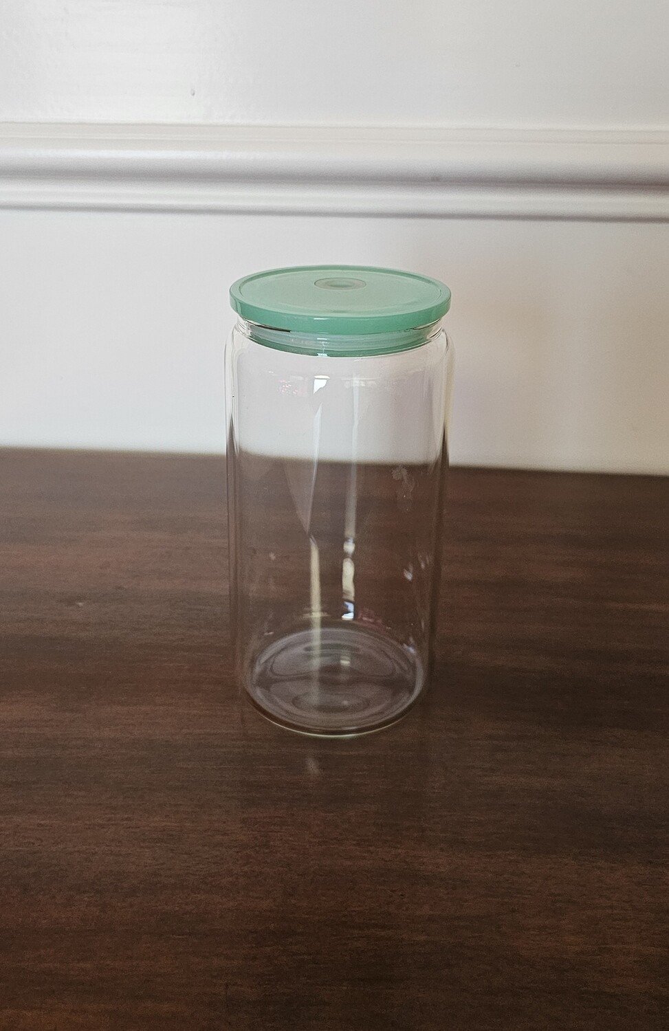 Glass Cup with Green Lid